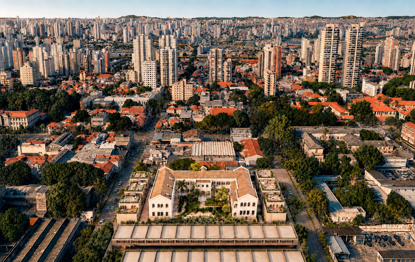 Vista aérea da piscina